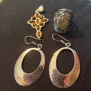 Silver and Gold Women's Jewelry Set